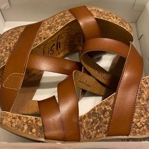 Blowfish Malibu Wedge cork sandals never worn.